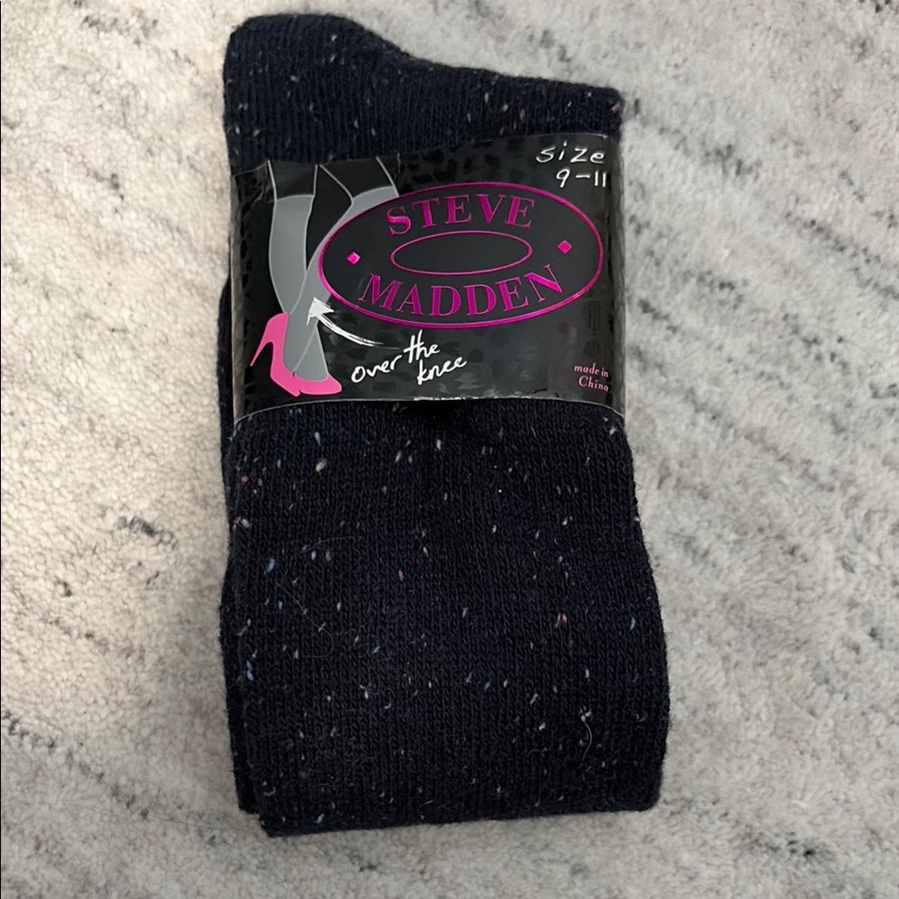 Steve Madden women’s Black Speckled Over-the-Knee Socks